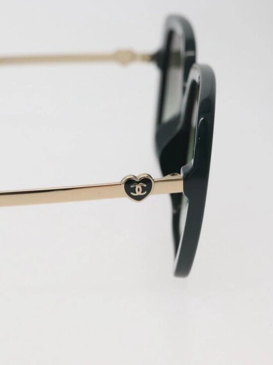 CHANEL Sunglasses plastic Green CC Auth BA12623M main image 7